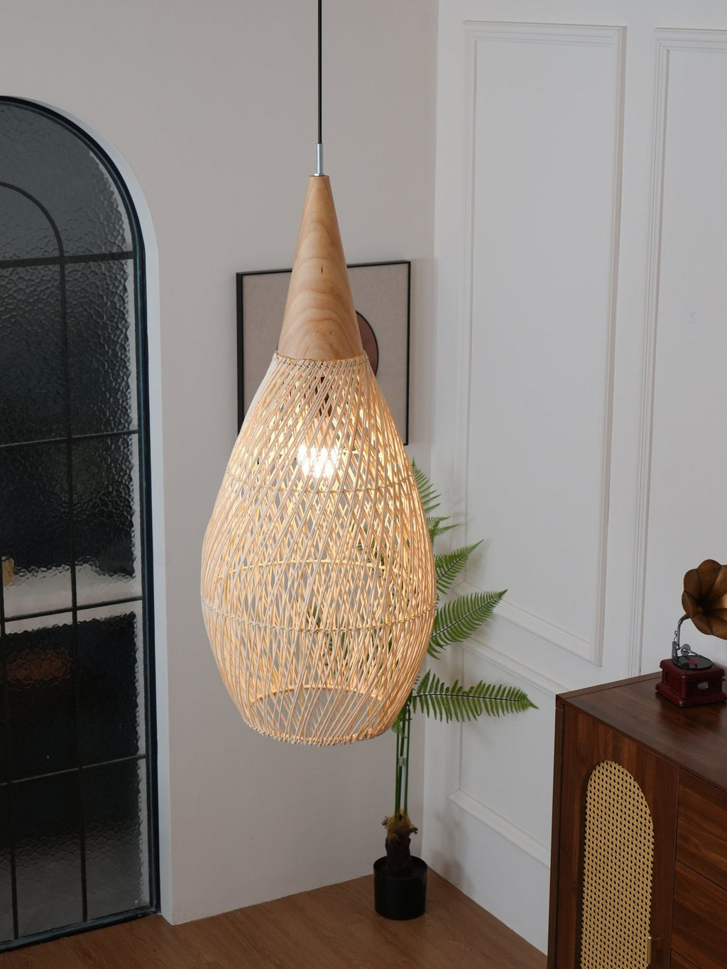 Solavn Lampe suspendue en bois de rotin - Neutralighting