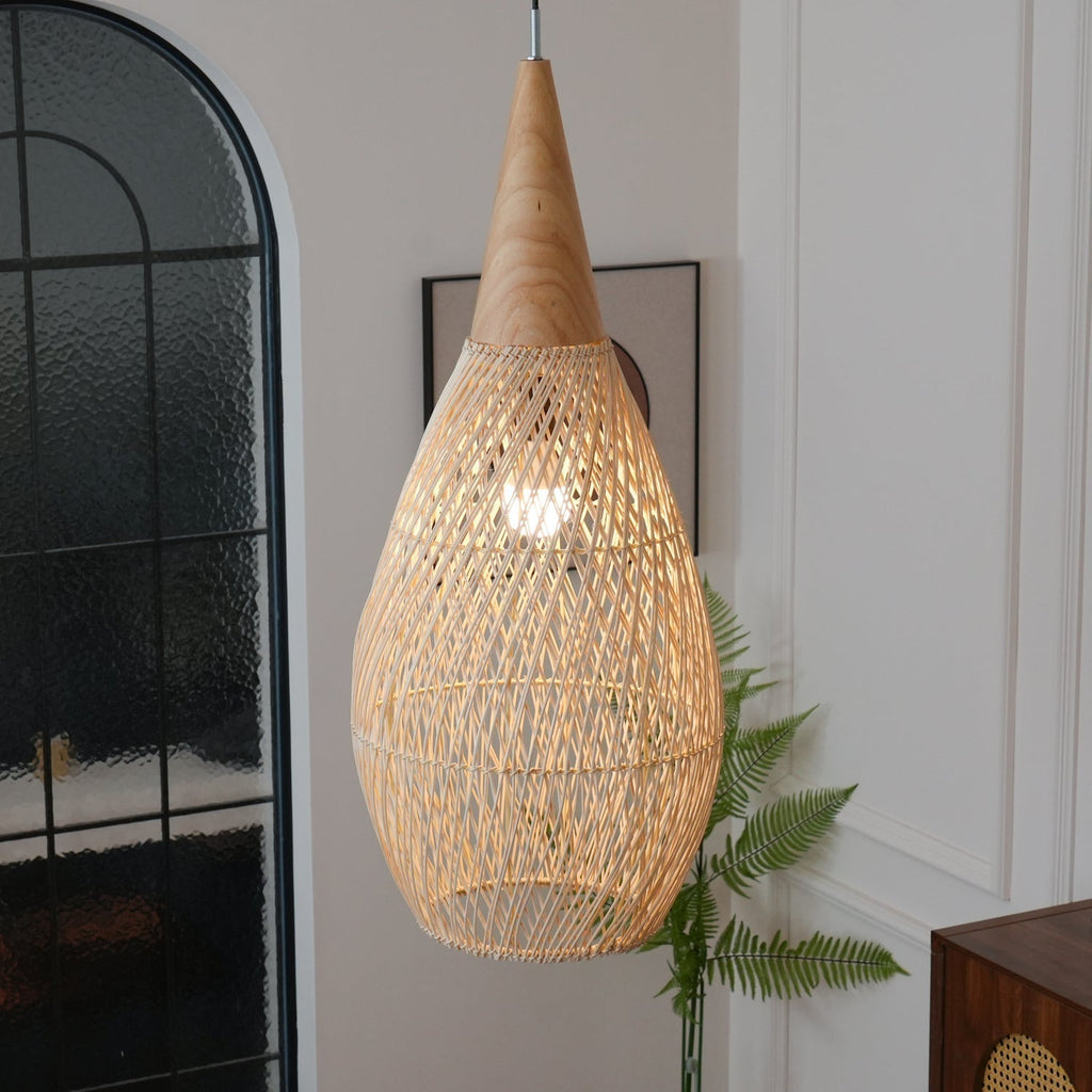Solavn Lampe suspendue en bois de rotin - Neutralighting