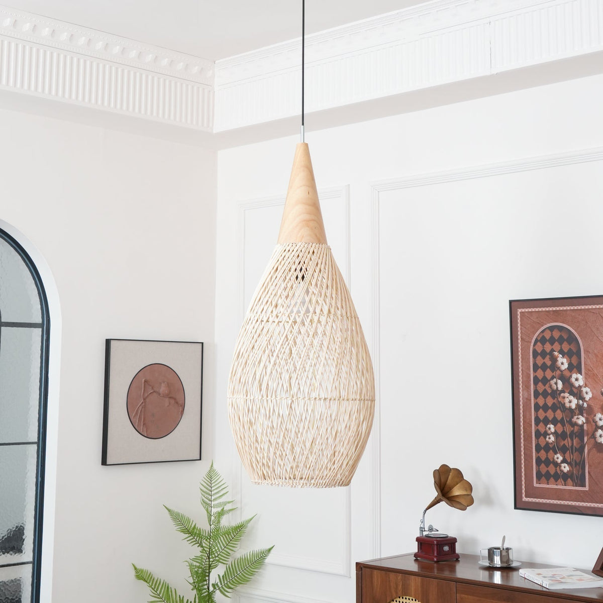 Solavn Lampe suspendue en bois de rotin - Neutralighting