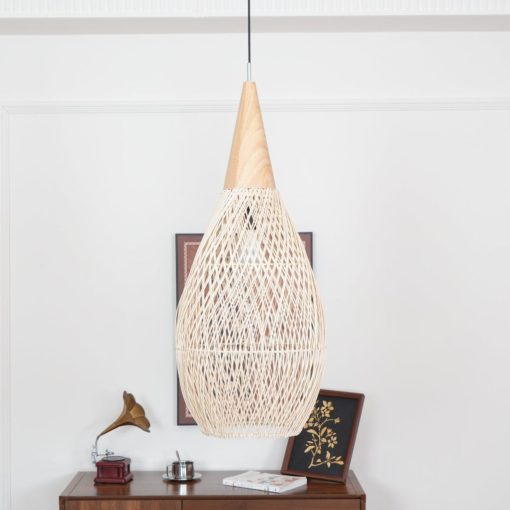 Solavn Lampe suspendue en bois de rotin - Neutralighting