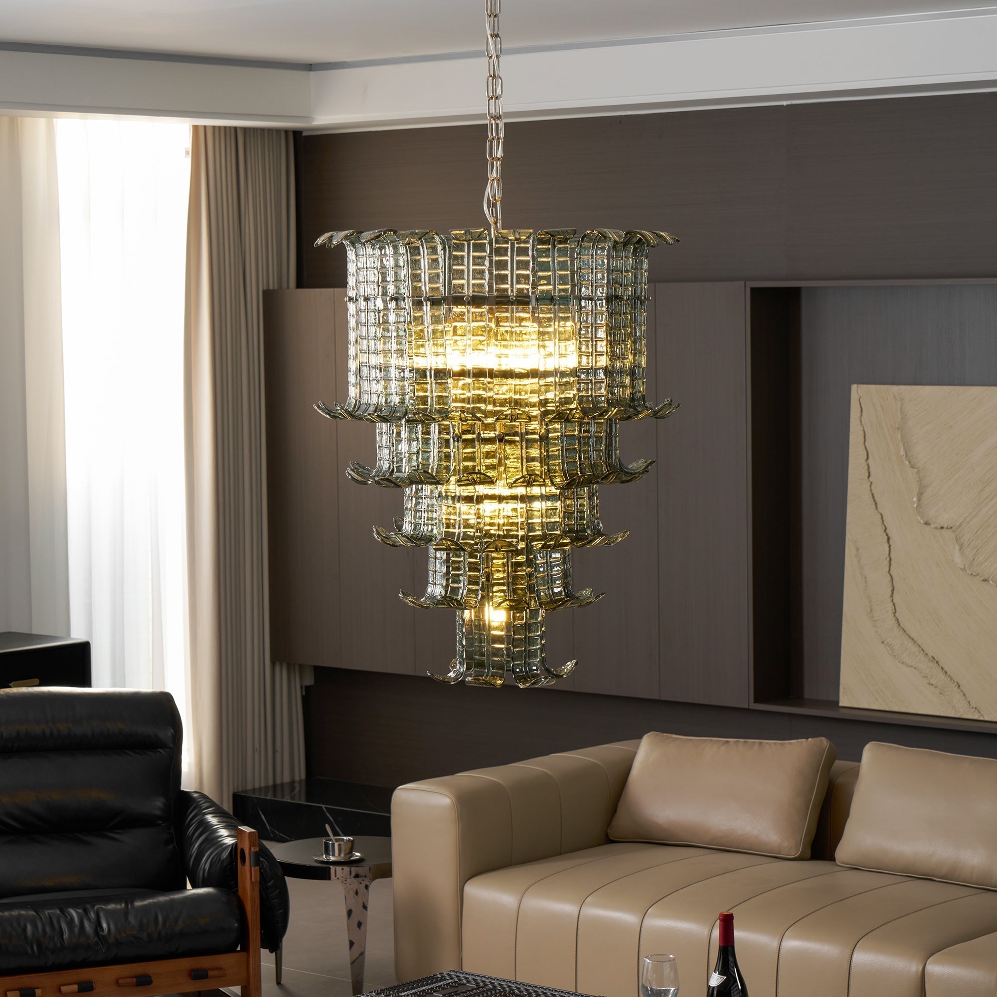 Aether Postmodern Luxe Verre Métal Lustre - Neutralighting