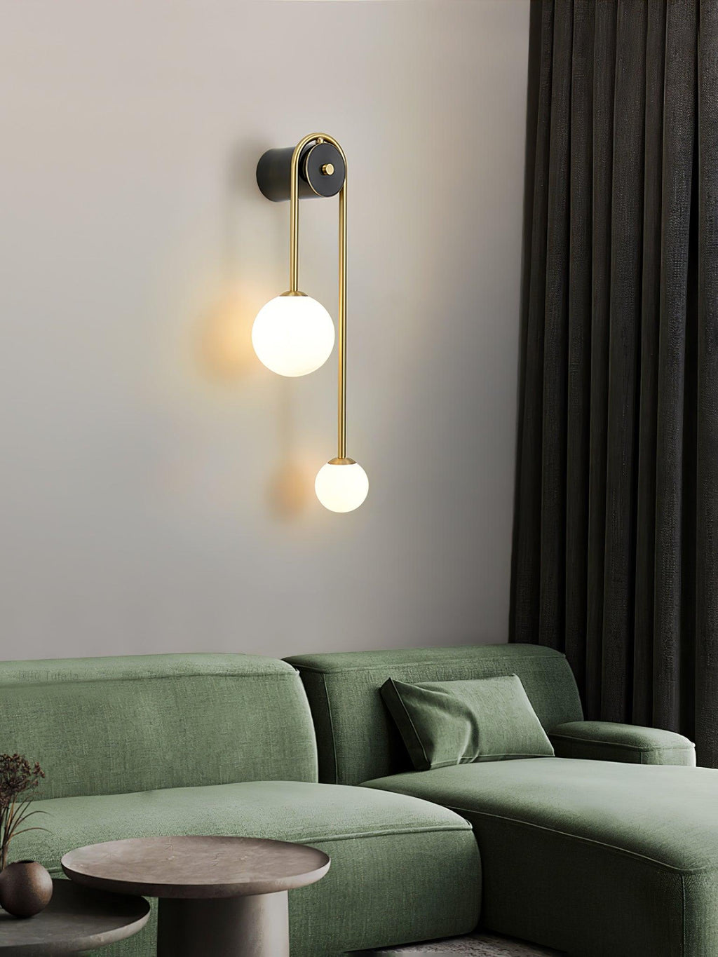 Kim Applique Murale Arc Minimaliste en Laiton et Verre - Neutralighting