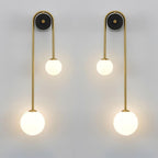 Kim Applique Murale Arc Minimaliste en Laiton et Verre - Neutralighting