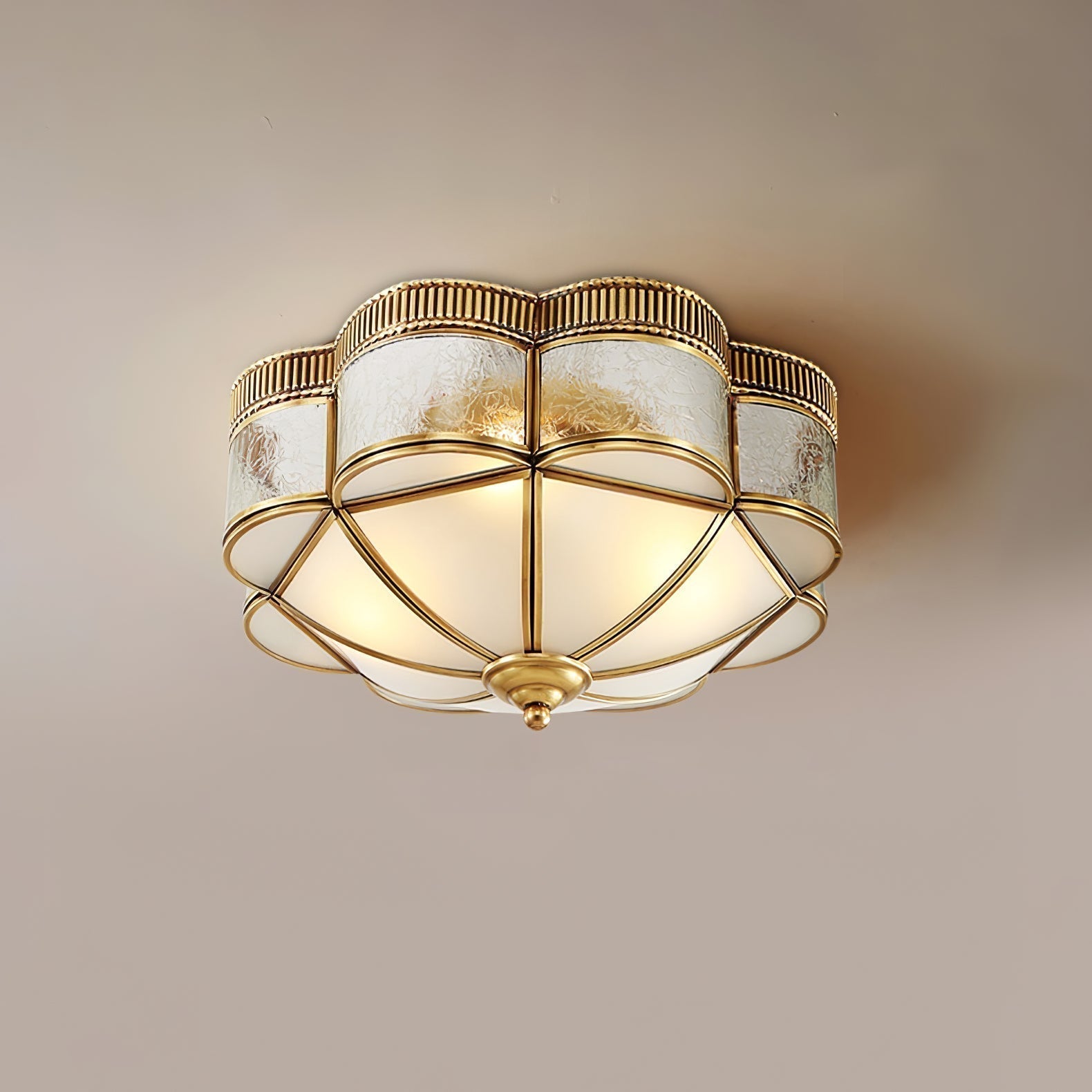 Solara Plafonnier Laiton Dôme Dépoli Classique Élégant - Neutralighting
