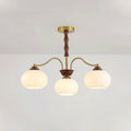 Lustra Chandelier Globe en Verre et Noyer - Neutralighting