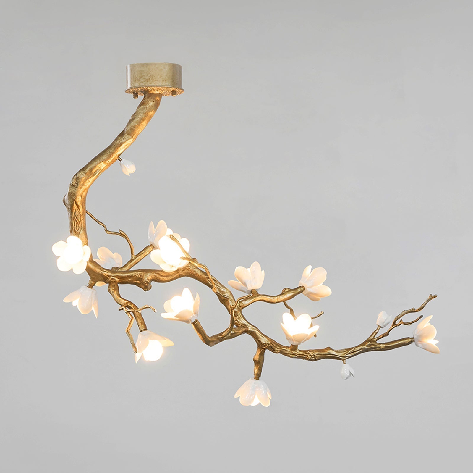 Lustra Chandelier Laiton Fleur Branche Naturelle - Neutralighting