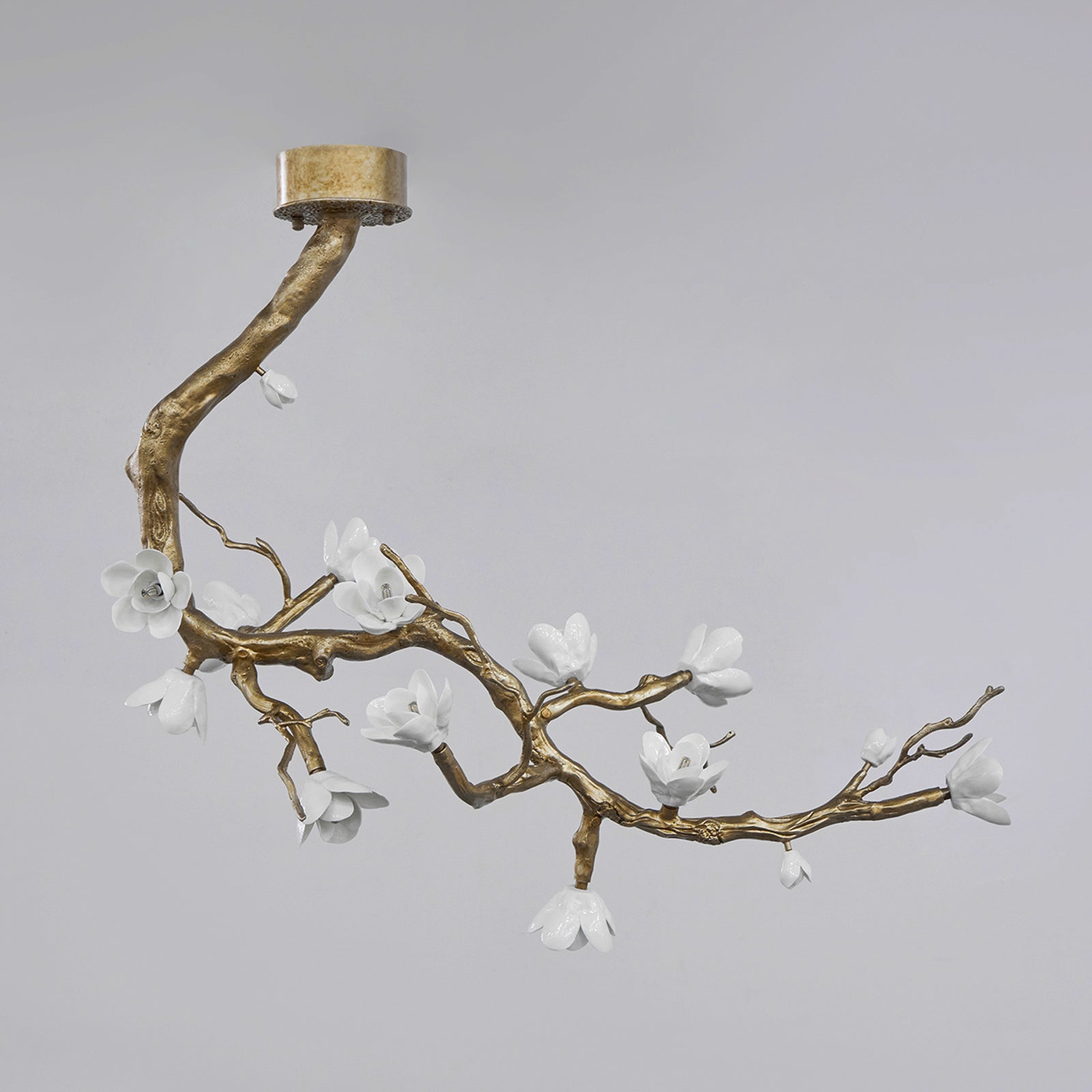 Lustra Chandelier Laiton Fleur Branche Naturelle - Neutralighting