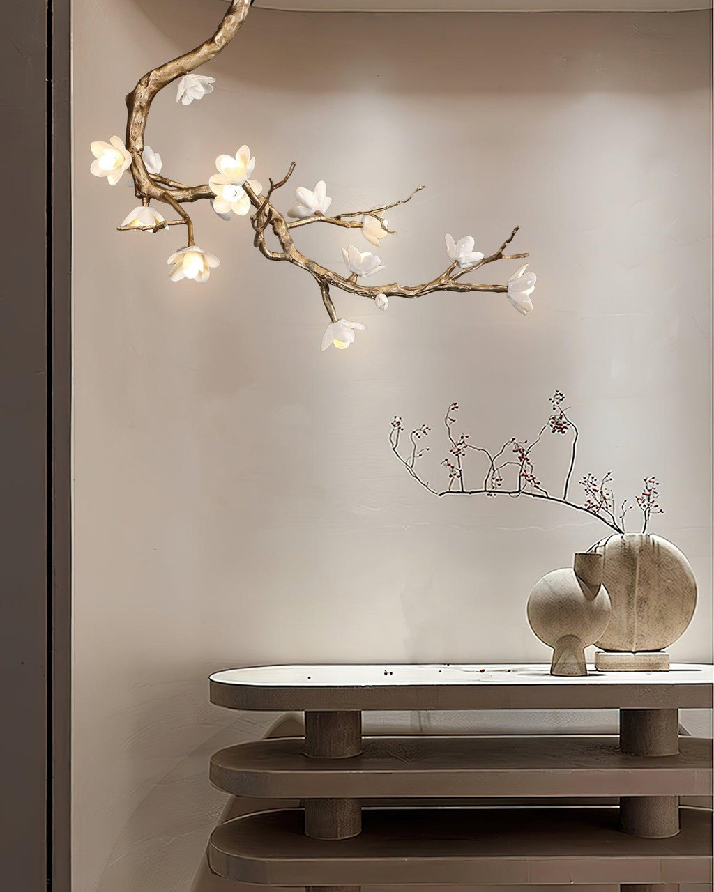Lustra Chandelier Laiton Fleur Branche Naturelle - Neutralighting