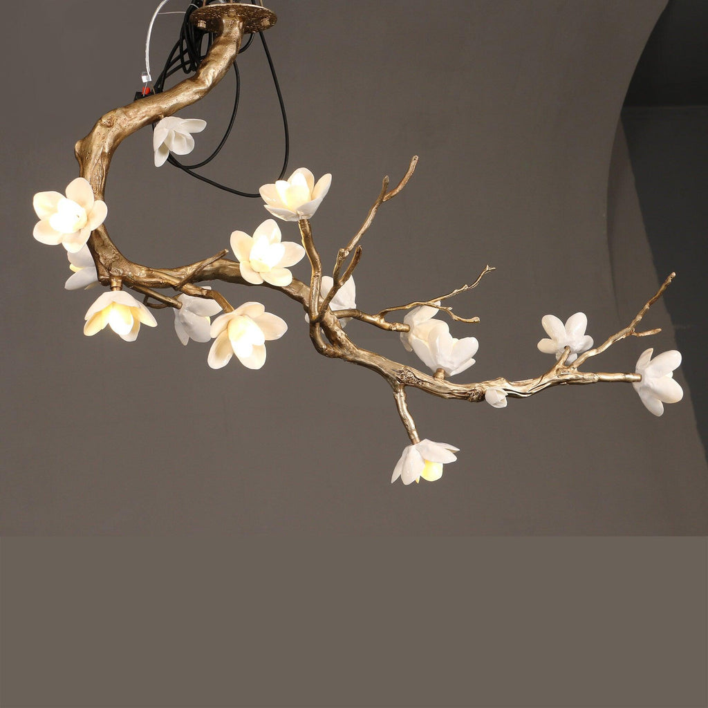 Lustra Chandelier Laiton Fleur Branche Naturelle - Neutralighting