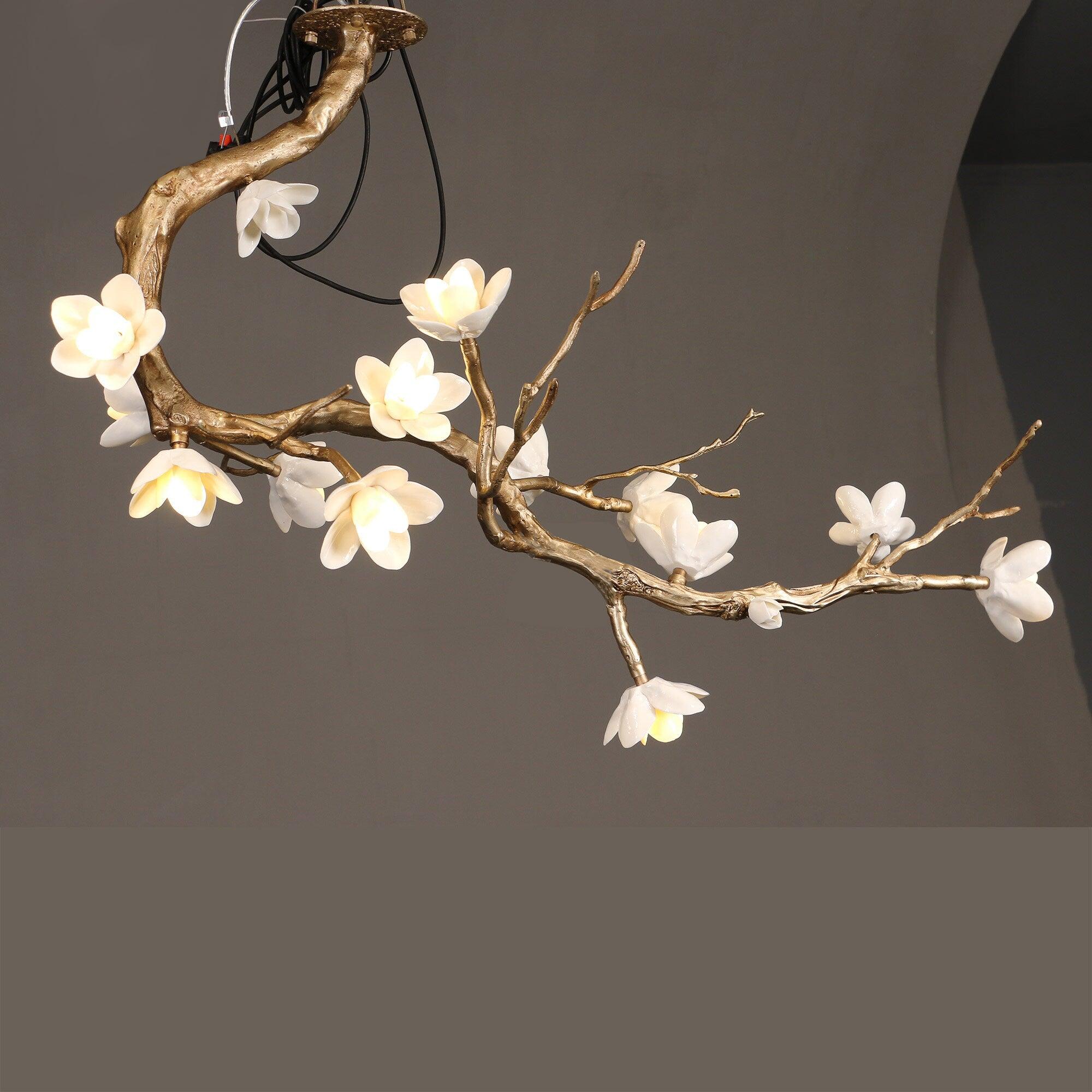 Lustra Chandelier Laiton Fleur Branche Naturelle - Neutralighting