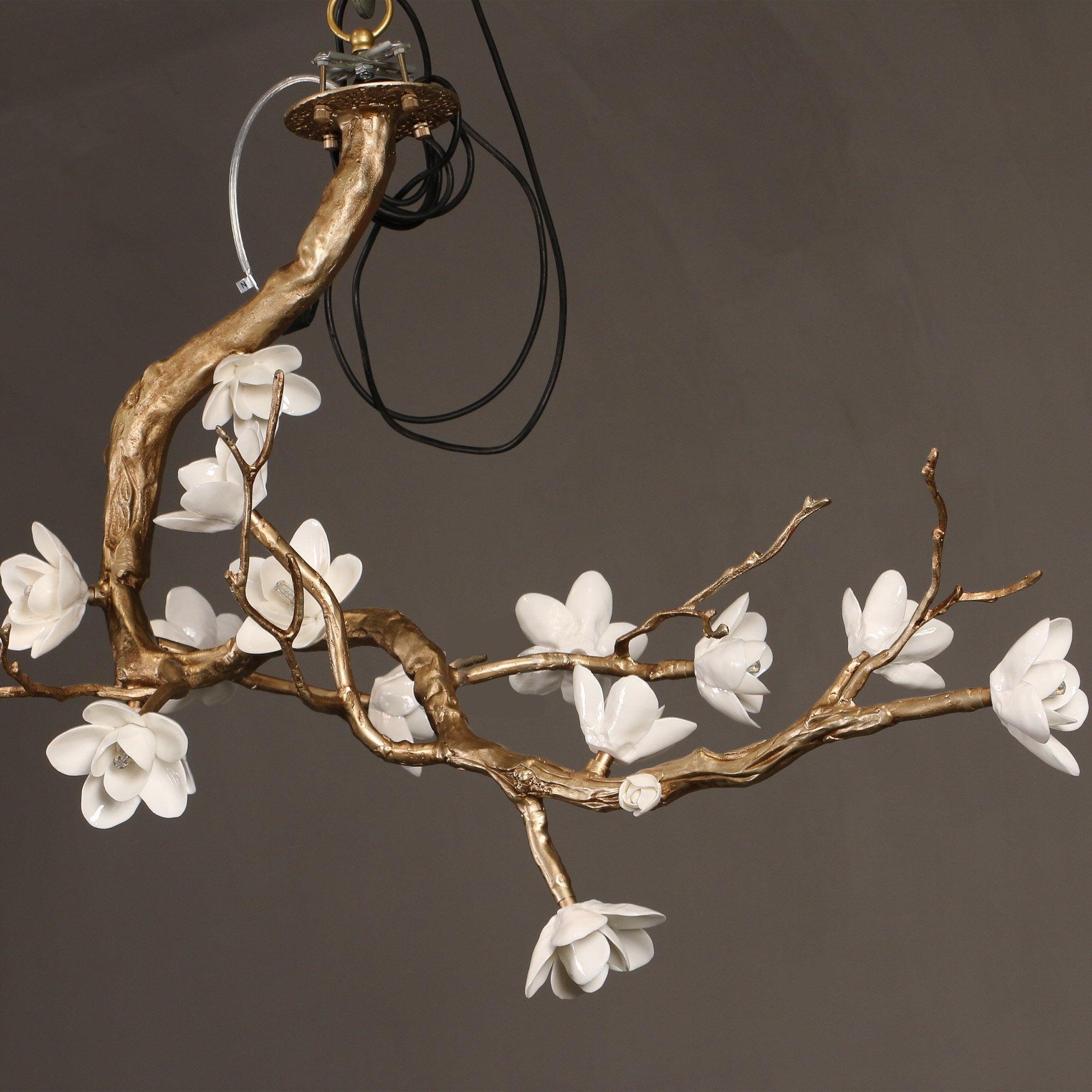 Lustra Chandelier Laiton Fleur Branche Naturelle - Neutralighting