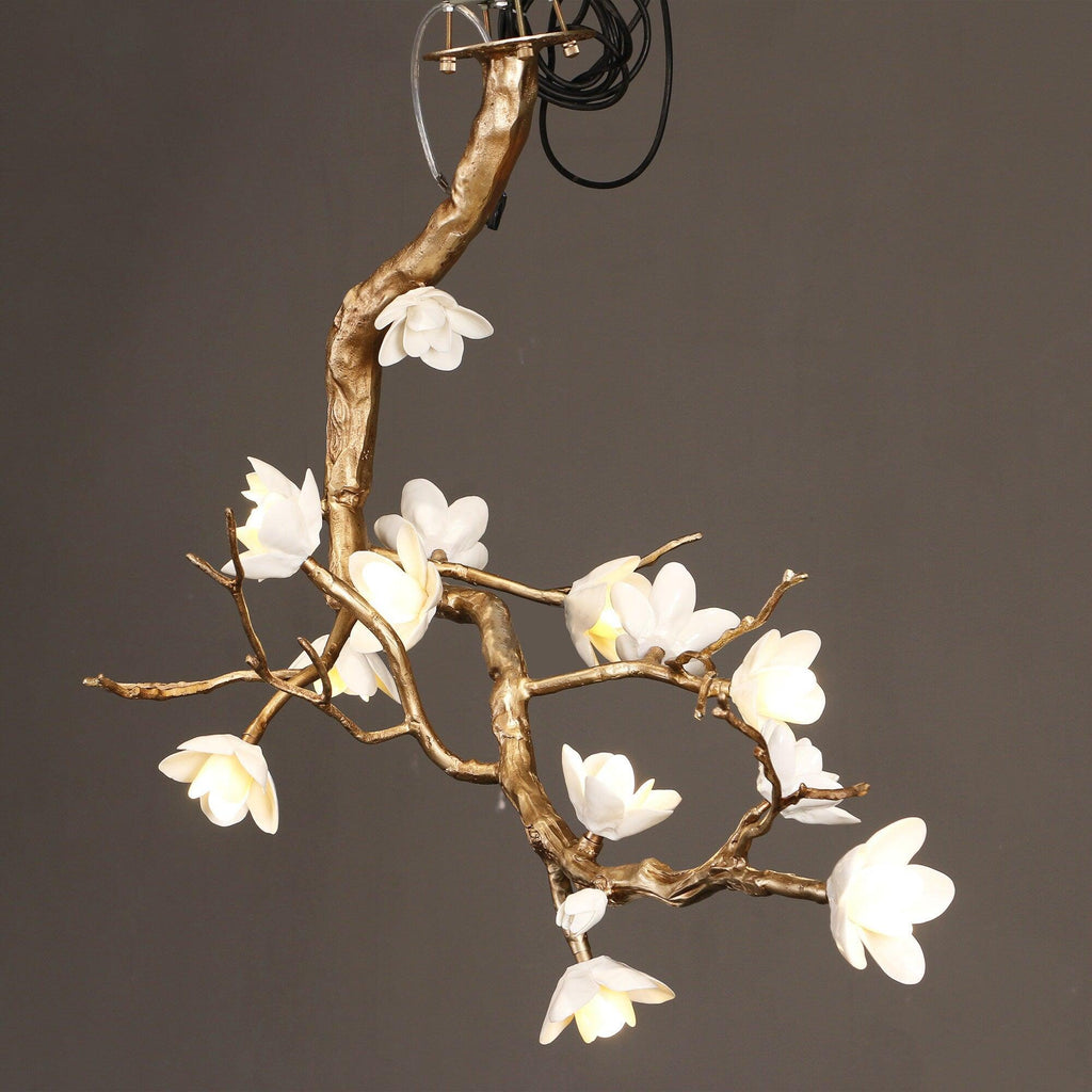 Lustra Chandelier Laiton Fleur Branche Naturelle - Neutralighting