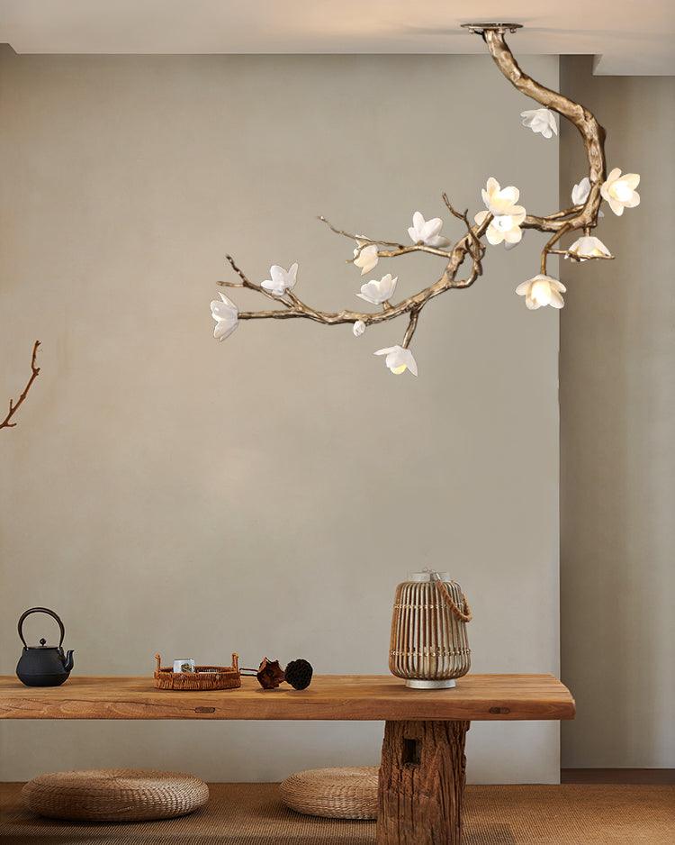Lustra Chandelier Laiton Fleur Branche Naturelle - Neutralighting