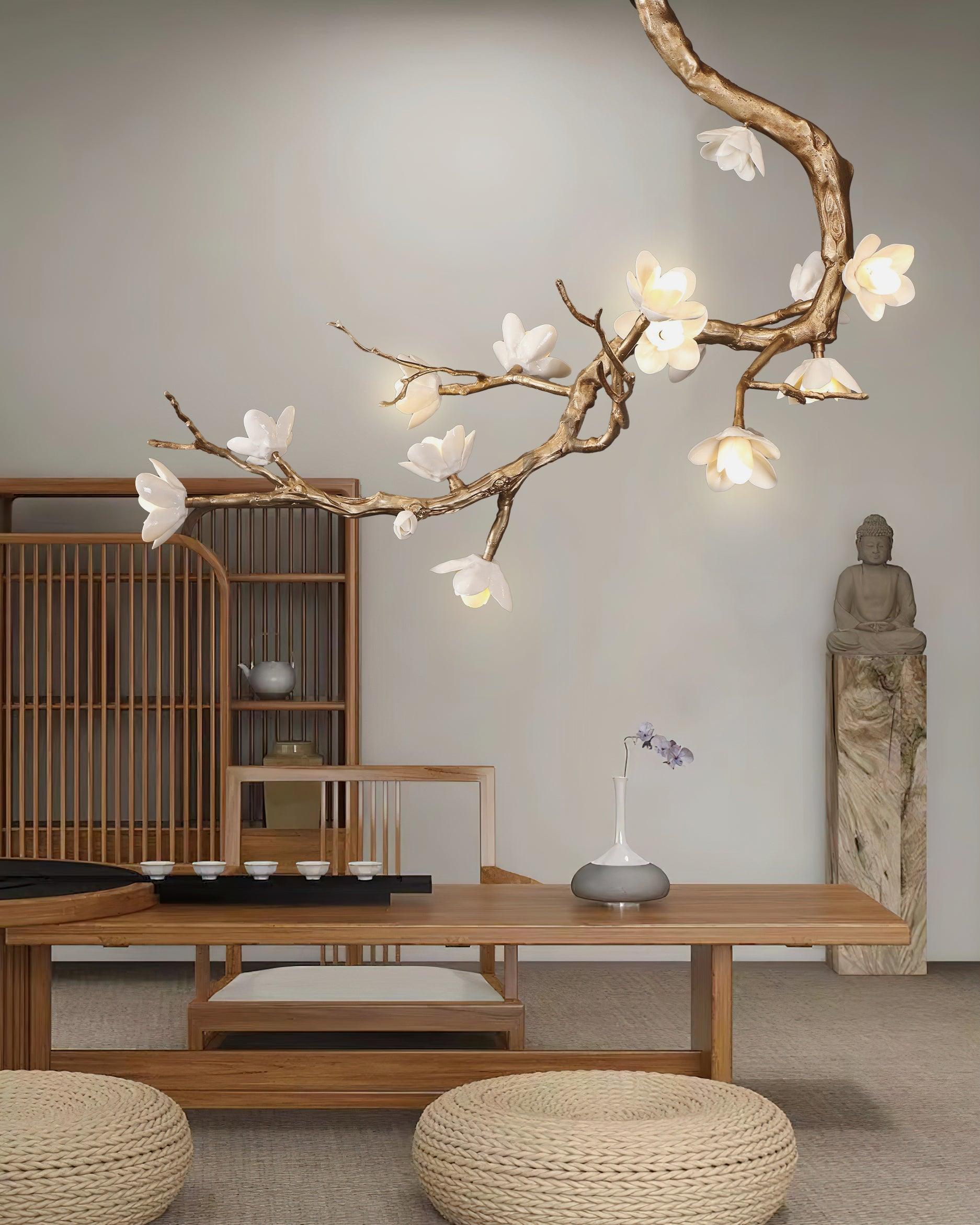 Lustra Chandelier Laiton Fleur Branche Naturelle - Neutralighting