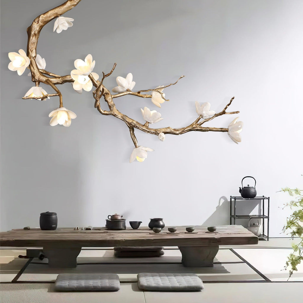 Lustra Chandelier Laiton Fleur Branche Naturelle - Neutralighting
