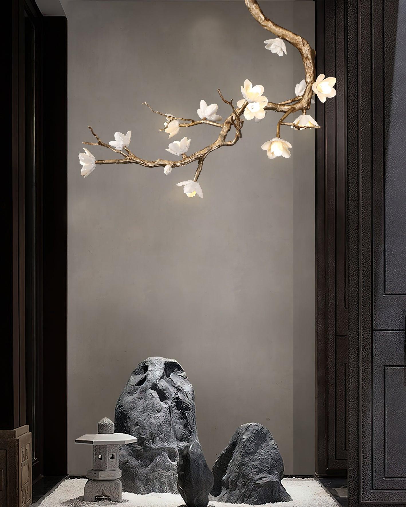 Lustra Chandelier Laiton Fleur Branche Naturelle - Neutralighting