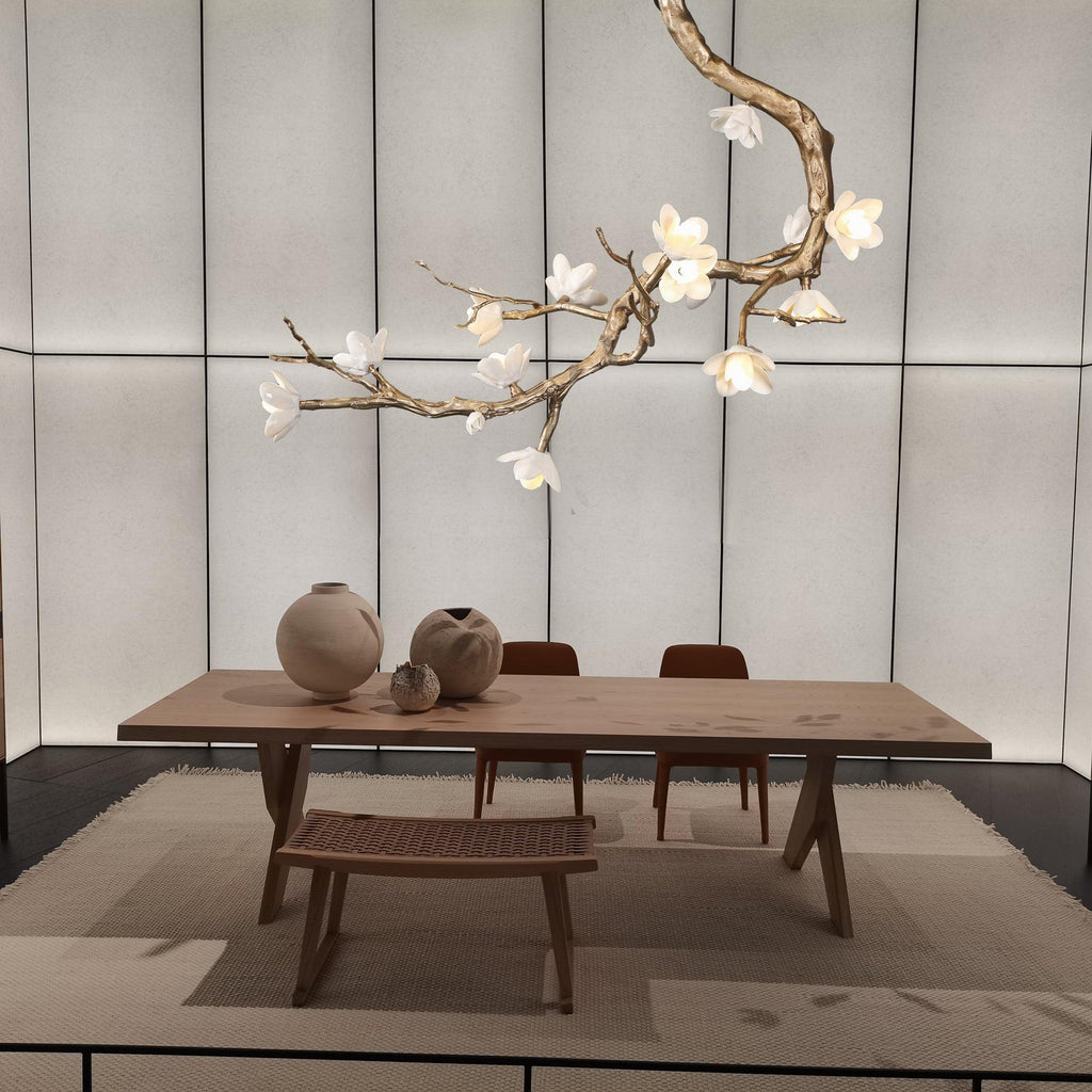 Lustra Chandelier Laiton Fleur Branche Naturelle - Neutralighting