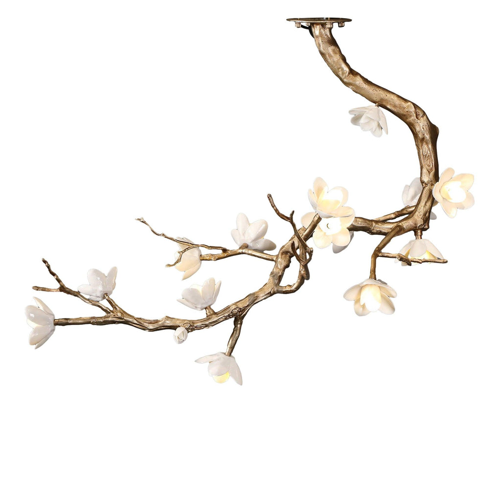 Lustra Chandelier Laiton Fleur Branche Naturelle - Neutralighting