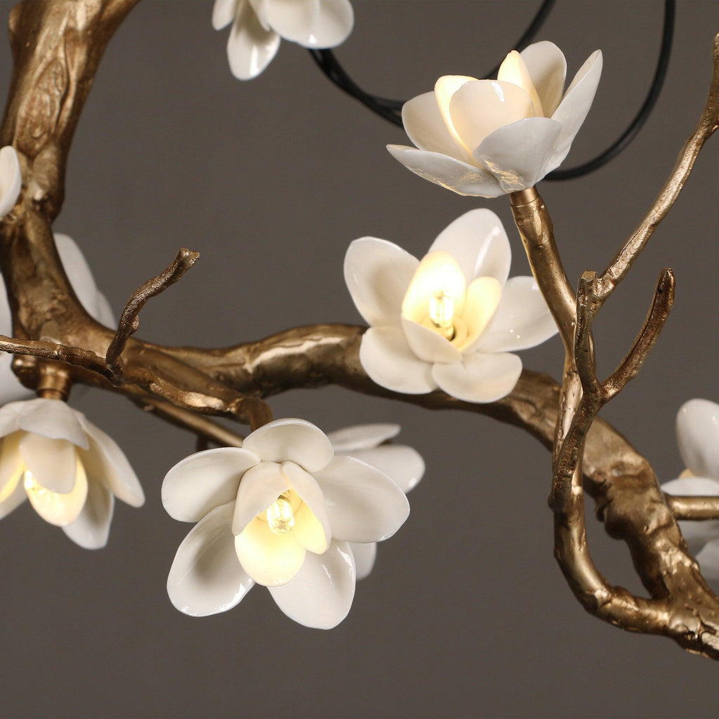 Lustra Chandelier Laiton Fleur Branche Naturelle - Neutralighting