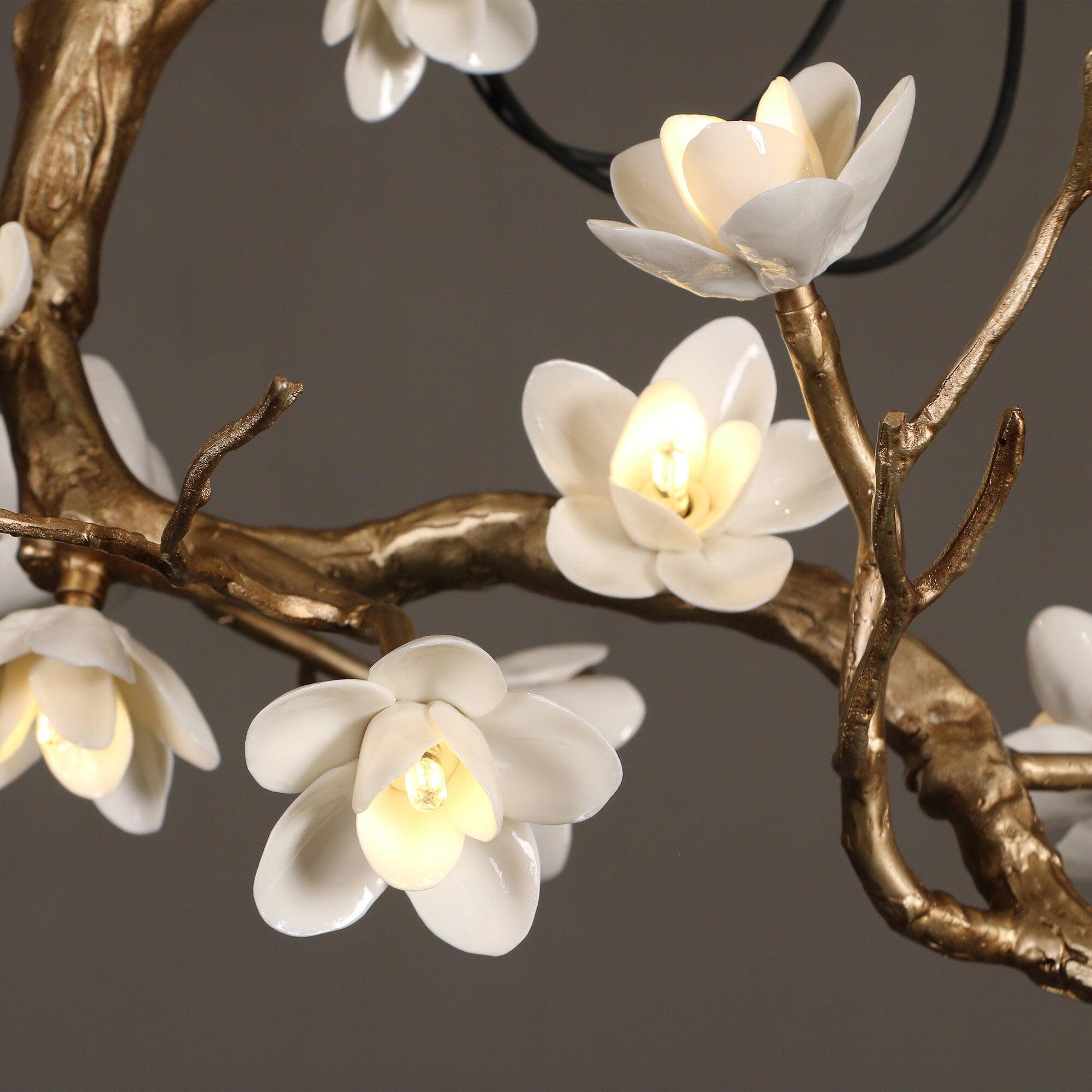 Lustra Chandelier Laiton Fleur Branche Naturelle - Neutralighting