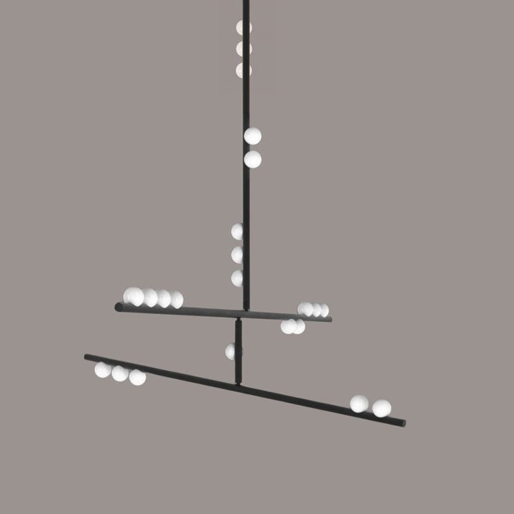 Eurzoris Chandelier Linéaire Géométrique en Laiton - Neutralighting