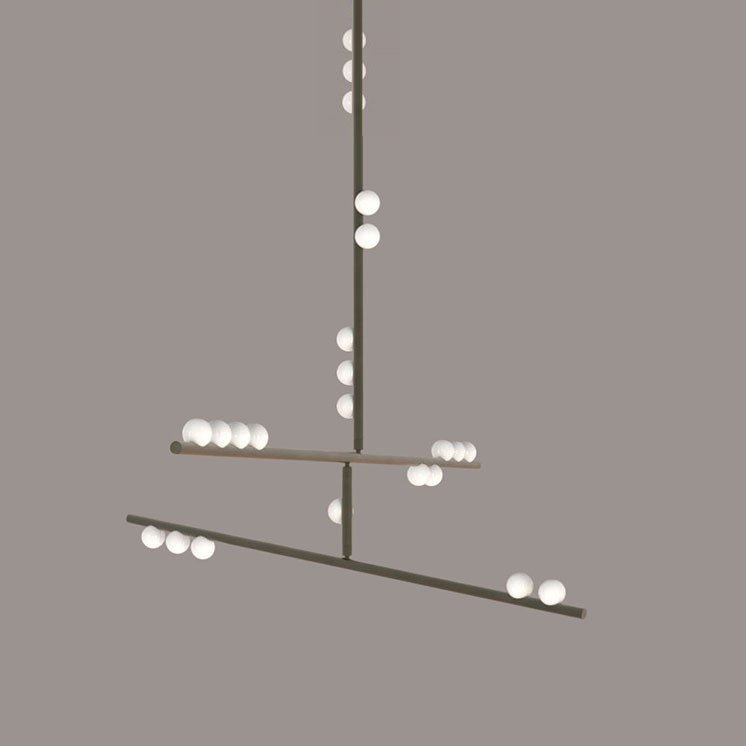 Eurzoris Chandelier Linéaire Géométrique en Laiton - Neutralighting