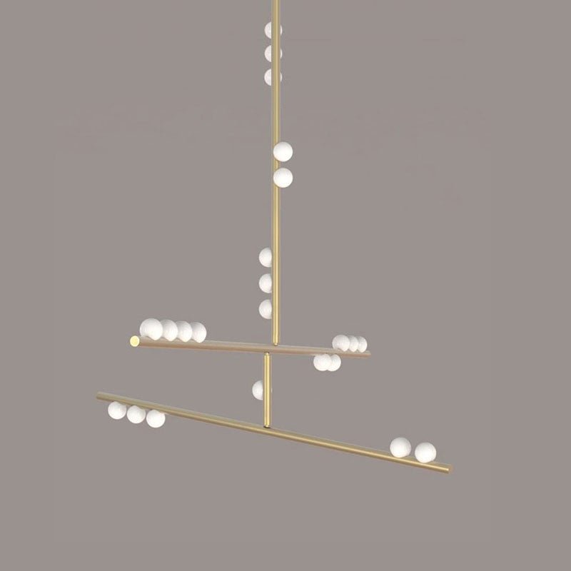 Eurzoris Chandelier Linéaire Géométrique en Laiton - Neutralighting