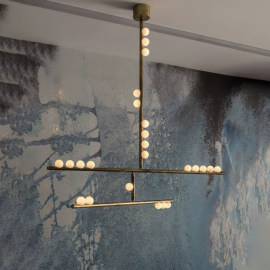 Eurzoris Chandelier Linéaire Géométrique en Laiton - Neutralighting