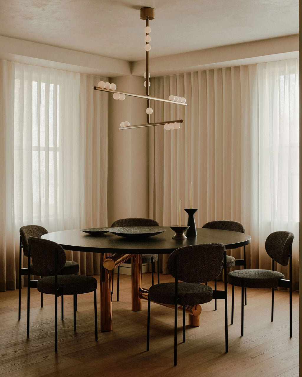 Eurzoris Chandelier Linéaire Géométrique en Laiton - Neutralighting