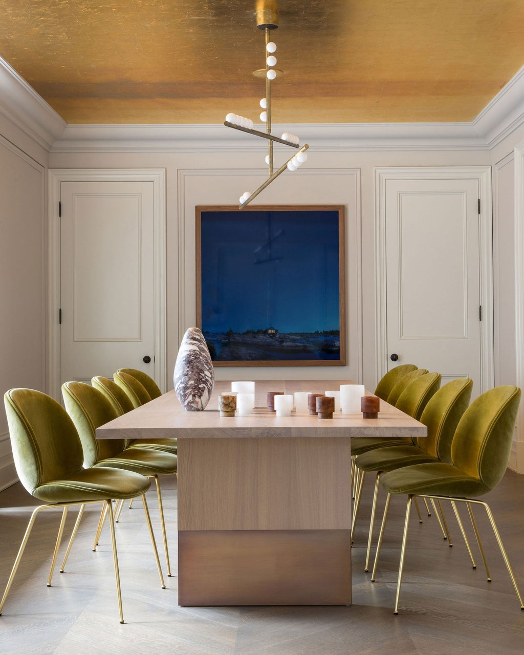 Eurzoris Chandelier Linéaire Géométrique en Laiton - Neutralighting