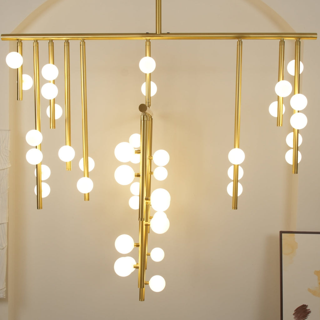 Eurzoris Chandelier Linéaire Géométrique en Laiton - Neutralighting