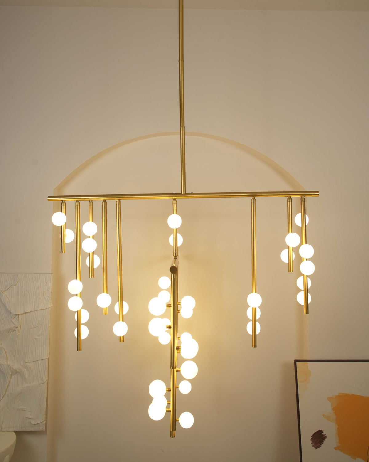 Eurzoris Chandelier Linéaire Géométrique en Laiton - Neutralighting