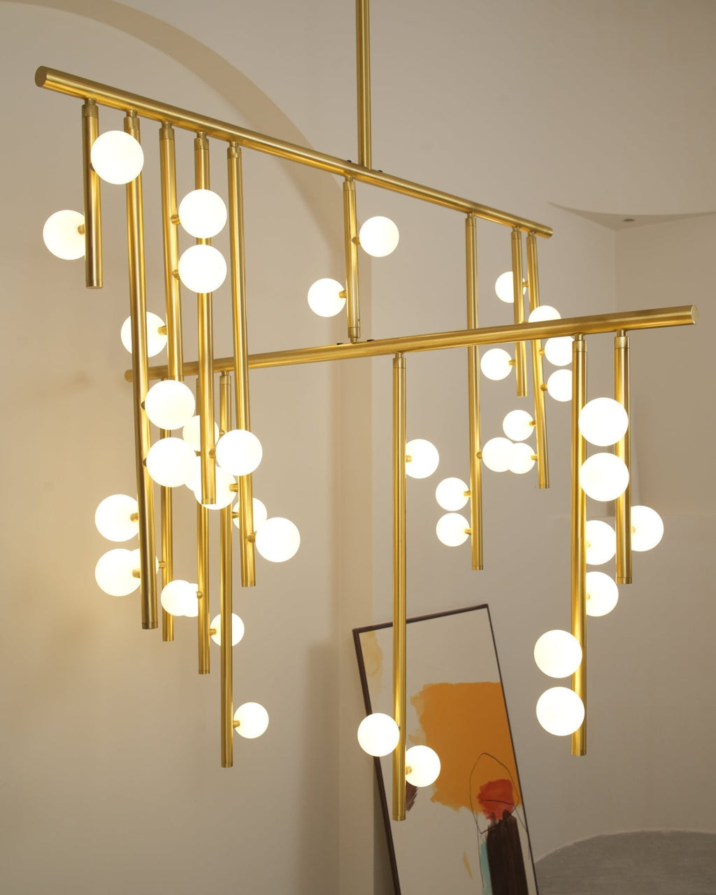 Eurzoris Chandelier Linéaire Géométrique en Laiton - Neutralighting