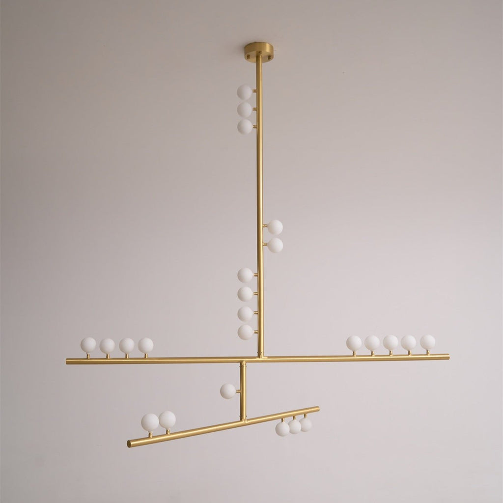 Eurzoris Chandelier Linéaire Géométrique en Laiton - Neutralighting