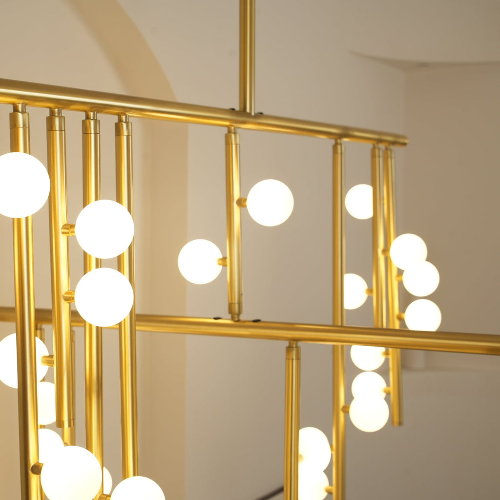 Eurzoris Chandelier Linéaire Géométrique en Laiton - Neutralighting