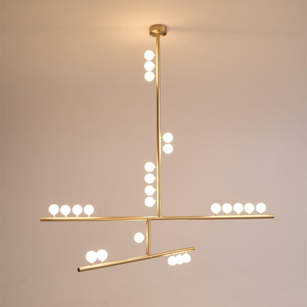 Eurzoris Chandelier Linéaire Géométrique en Laiton - Neutralighting
