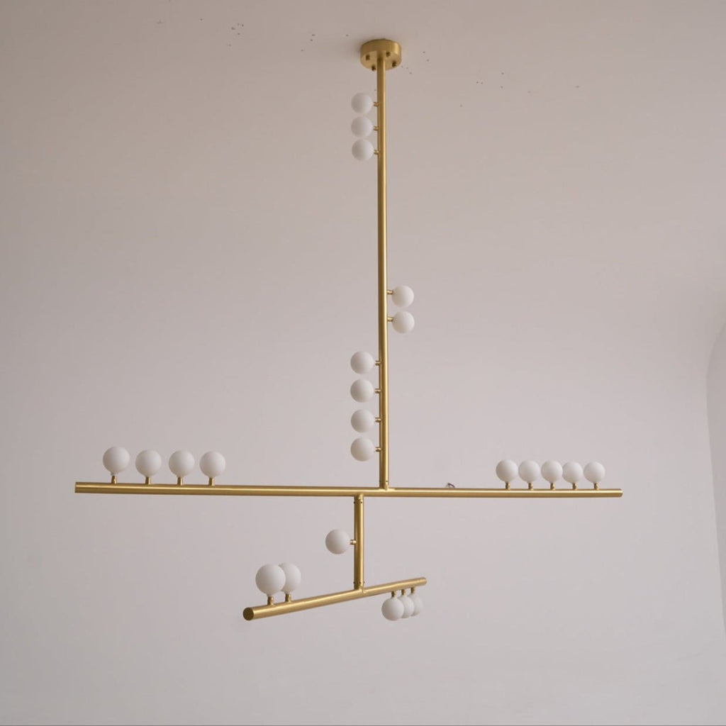 Eurzoris Chandelier Linéaire Géométrique en Laiton - Neutralighting