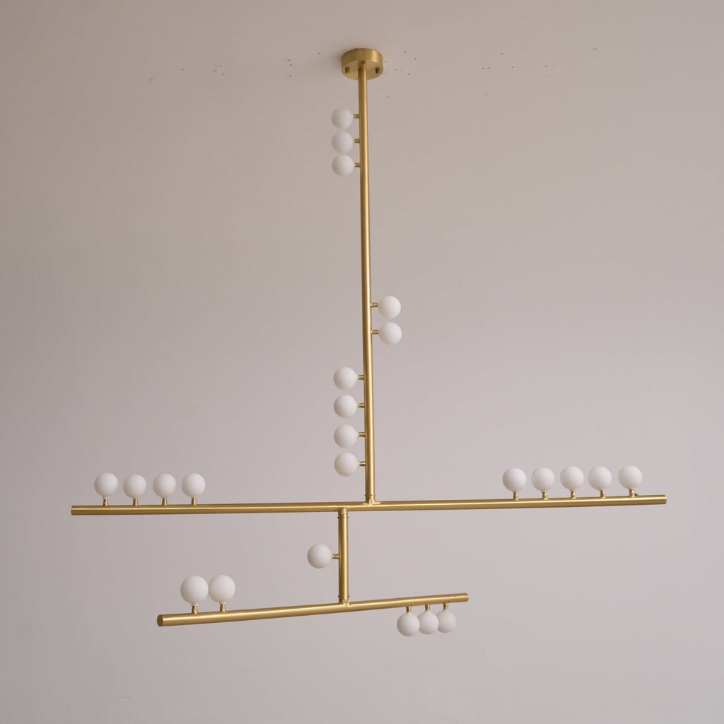 Eurzoris Chandelier Linéaire Géométrique en Laiton - Neutralighting