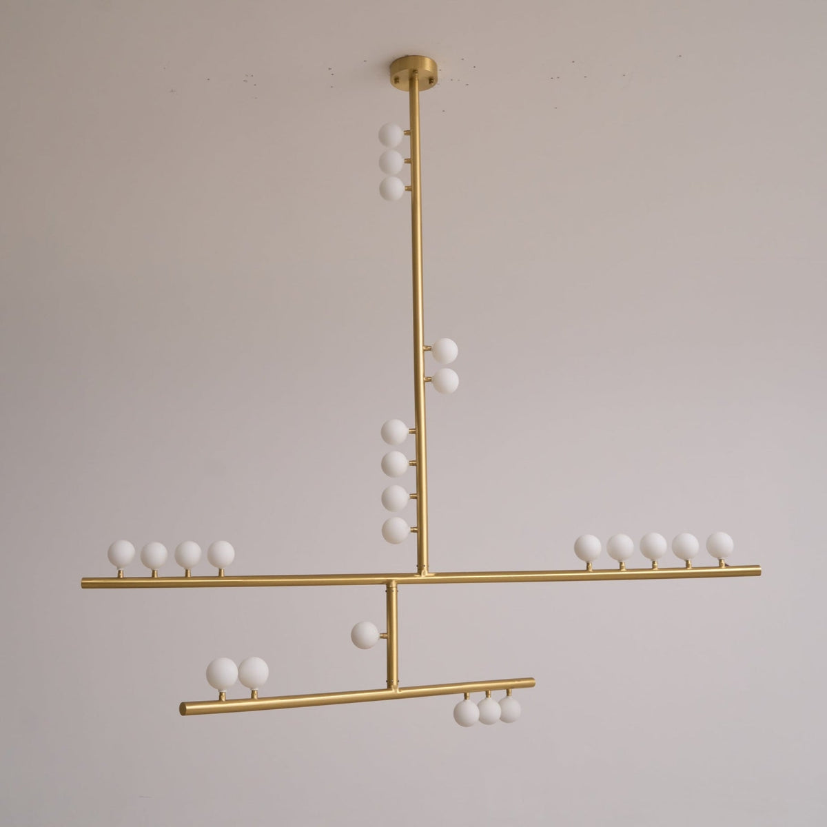 Eurzoris Chandelier Linéaire Géométrique en Laiton - Neutralighting