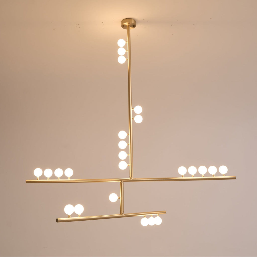 Eurzoris Chandelier Linéaire Géométrique en Laiton - Neutralighting