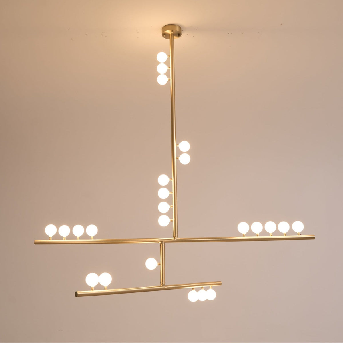 Eurzoris Chandelier Linéaire Géométrique en Laiton - Neutralighting