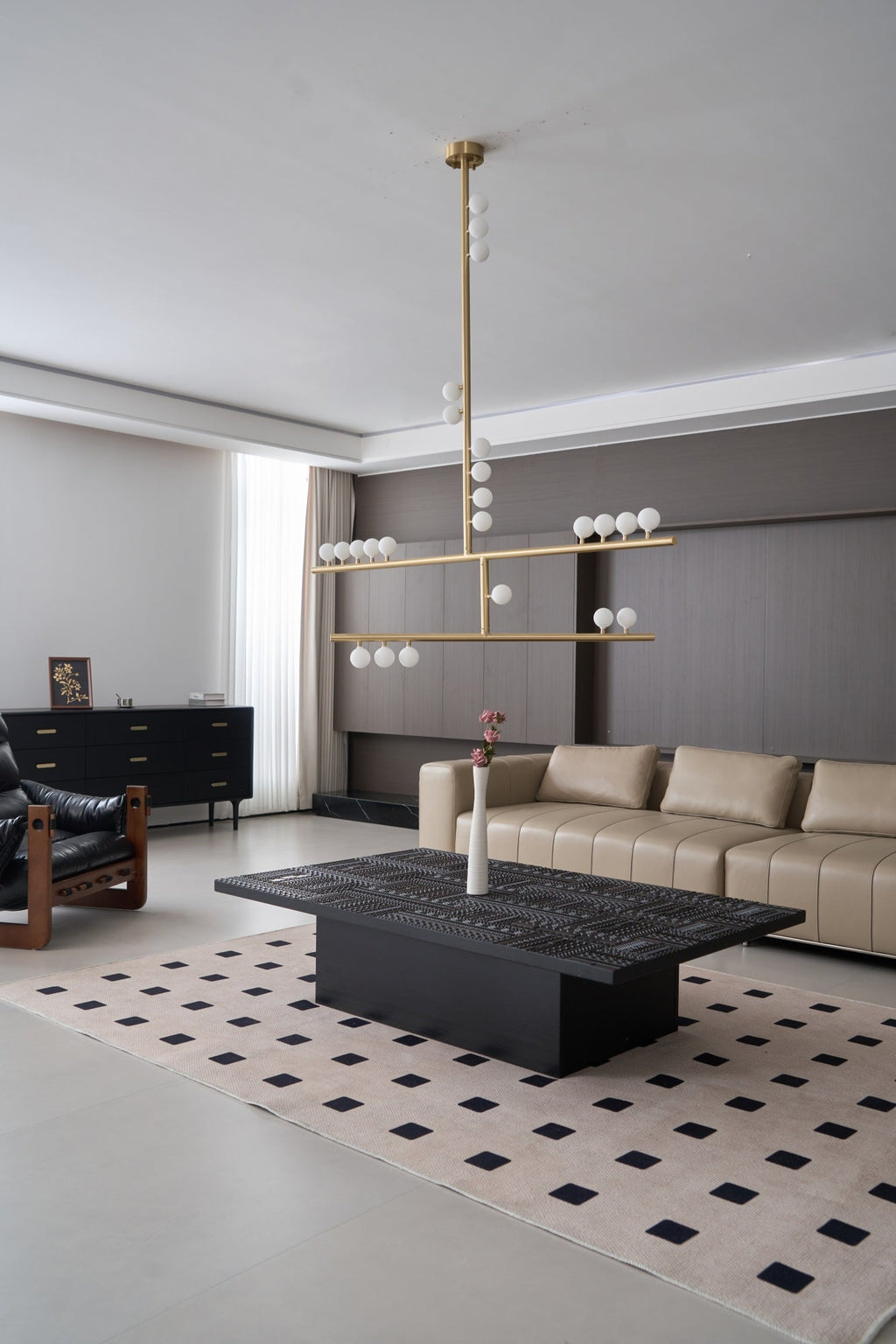 Eurzoris Chandelier Linéaire Géométrique en Laiton - Neutralighting