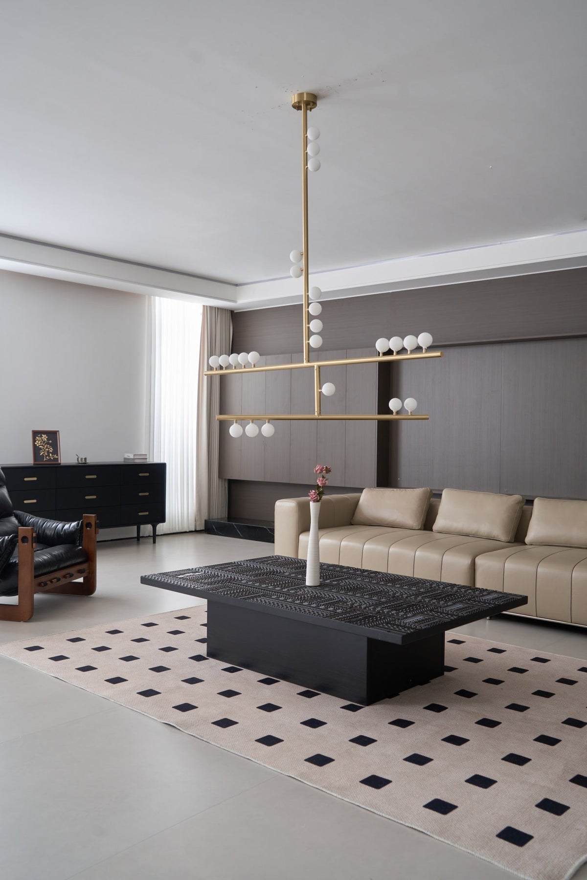 Eurzoris Chandelier Linéaire Géométrique en Laiton - Neutralighting