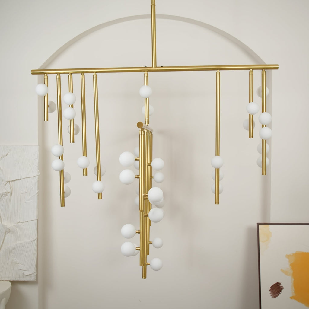 Eurzoris Chandelier Linéaire Géométrique en Laiton - Neutralighting