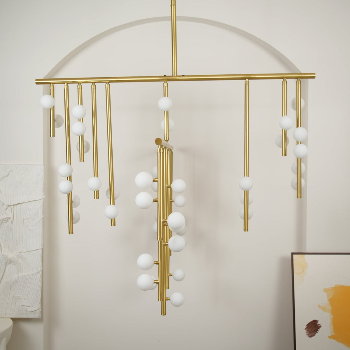 Eurzoris Chandelier Linéaire Géométrique en Laiton - Neutralighting