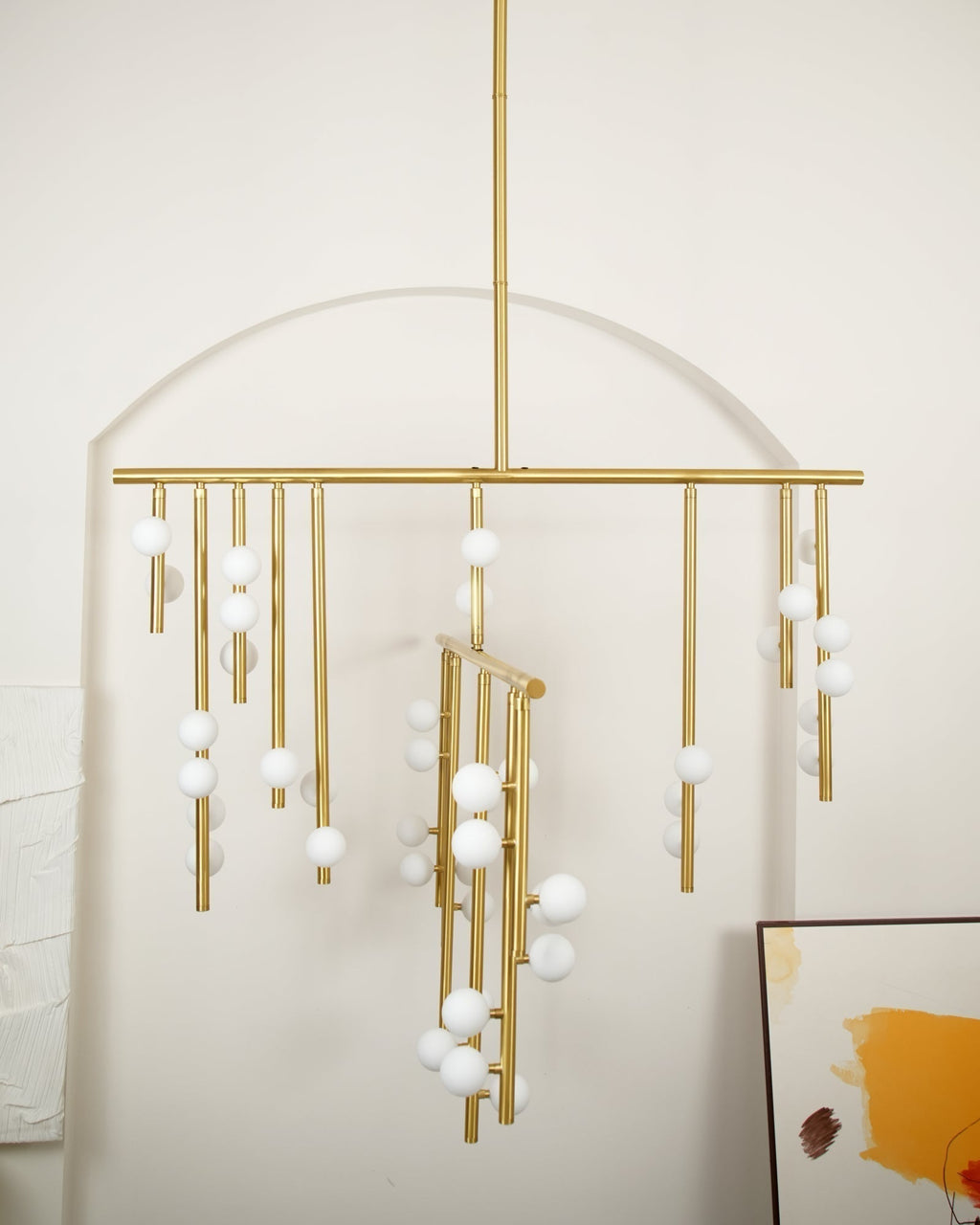 Eurzoris Chandelier Linéaire Géométrique en Laiton - Neutralighting