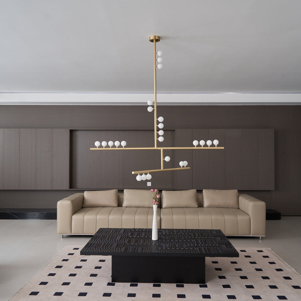 Eurzoris Chandelier Linéaire Géométrique en Laiton - Neutralighting