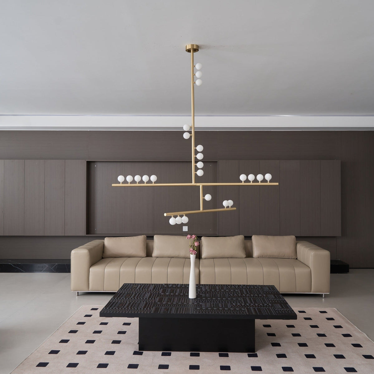 Eurzoris Chandelier Linéaire Géométrique en Laiton - Neutralighting