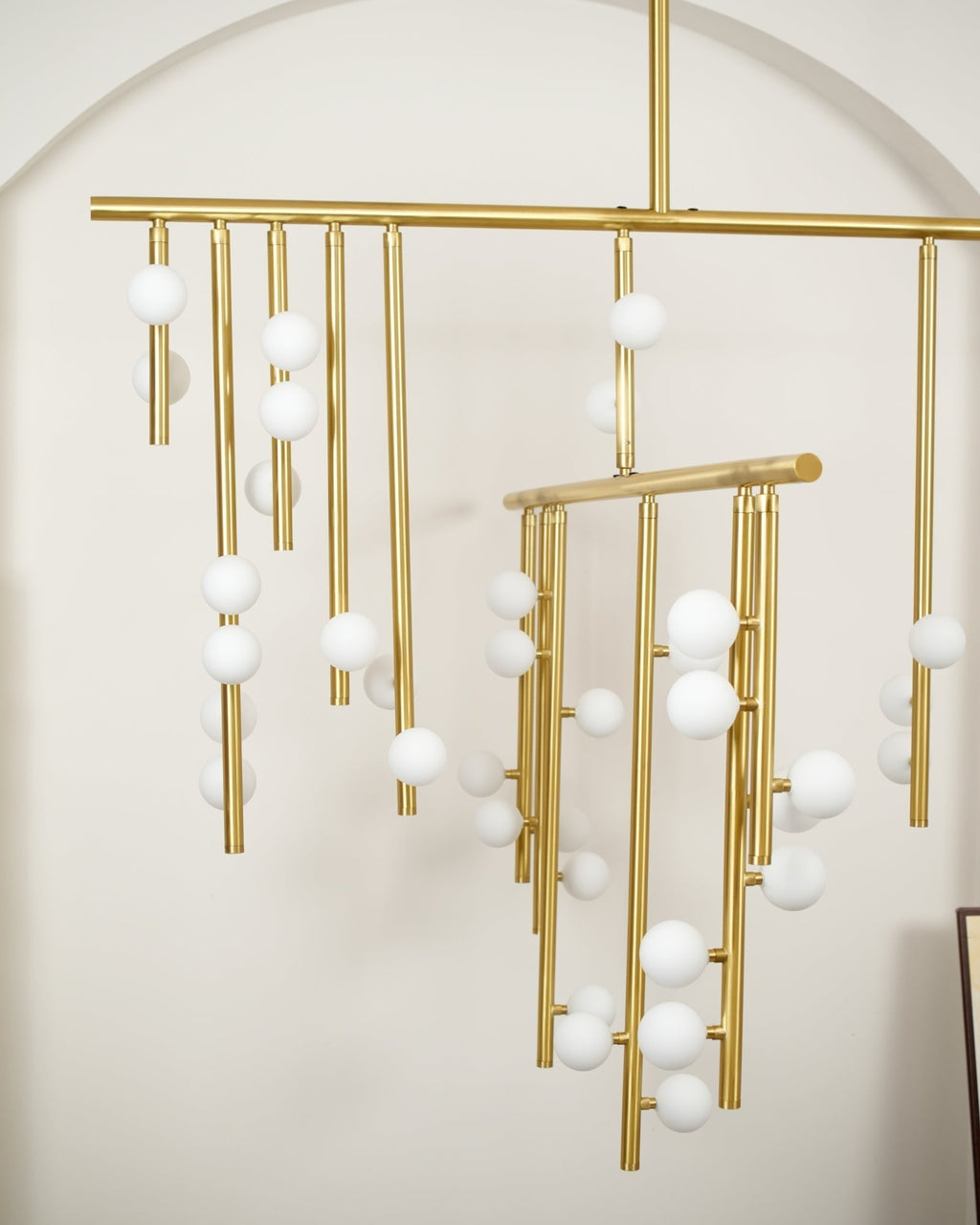 Eurzoris Chandelier Linéaire Géométrique en Laiton - Neutralighting