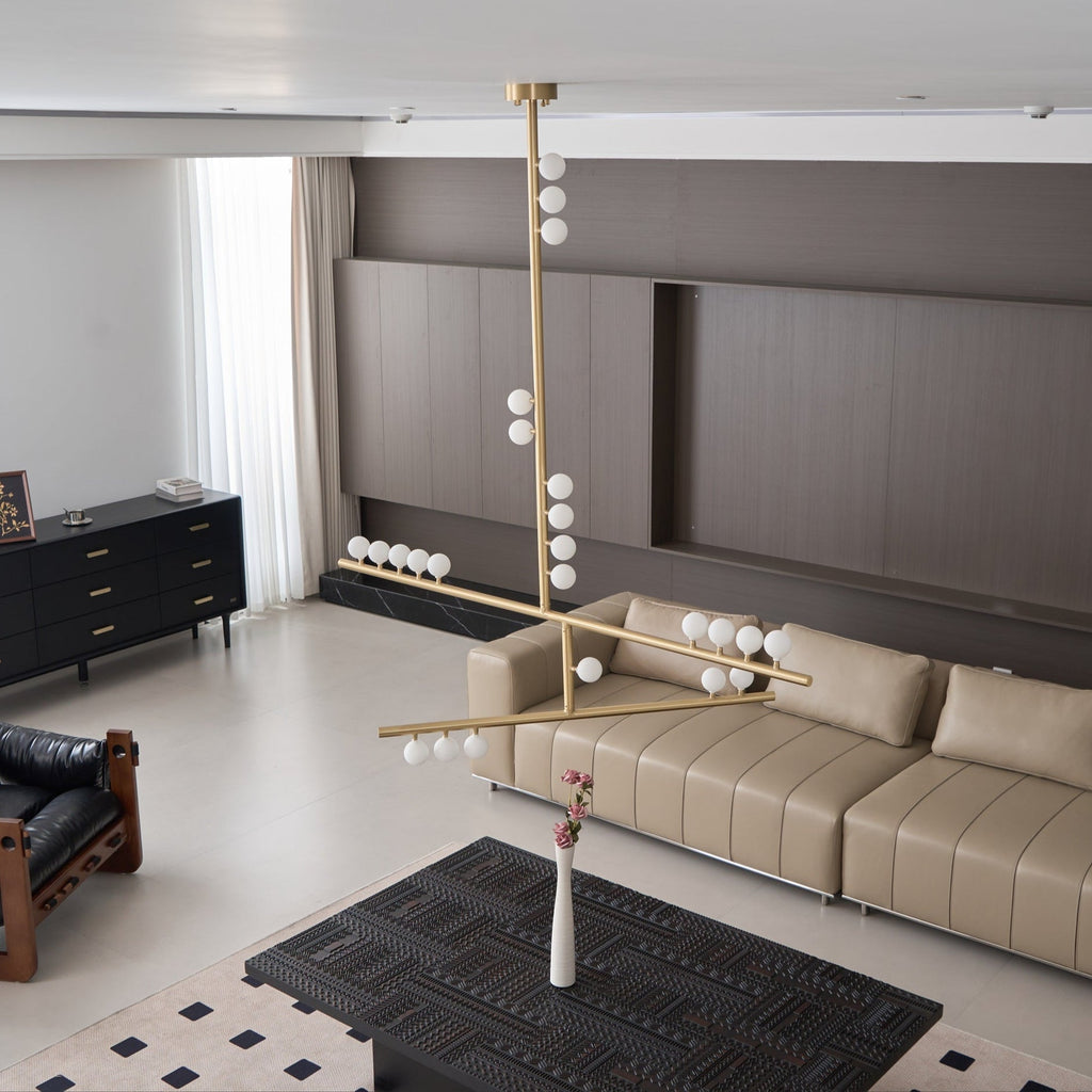 Eurzoris Chandelier Linéaire Géométrique en Laiton - Neutralighting